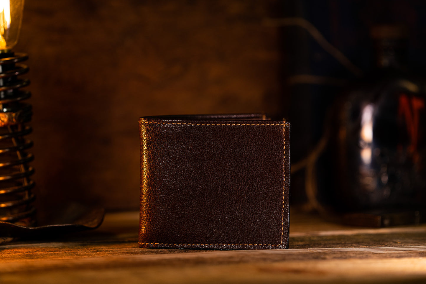 Brown handcrafted leather wallet