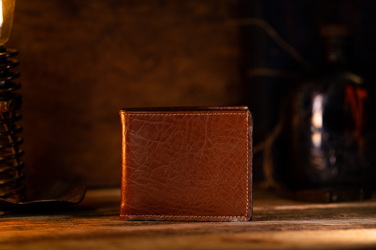 Glazed Brown Bison handcrafted wallet