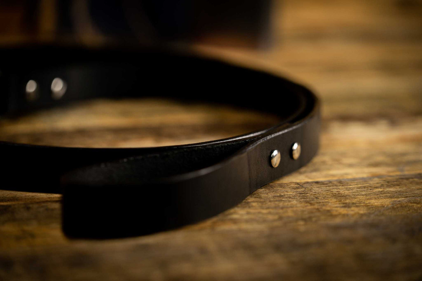 black leather dog leash